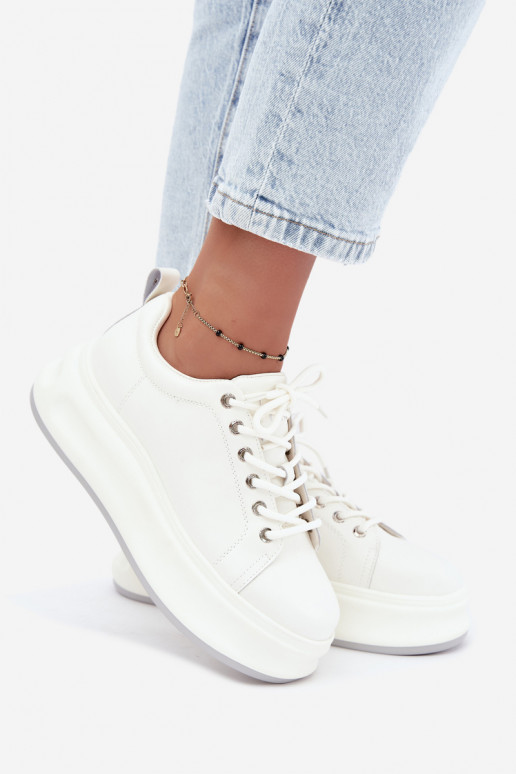 Witte dames sneakers met platform GOE SS2N4021