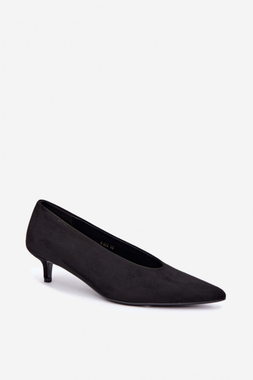 Zwarte suède schoenen met Kitten Heel Nuretta