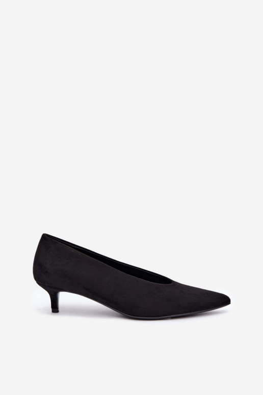 Zwarte suède schoenen met Kitten Heel Nuretta