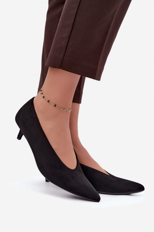 Zwarte suède schoenen met Kitten Heel Nuretta