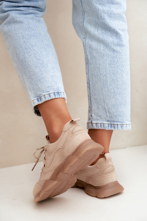 Dames Sneakers in Zandkleur Shaley
