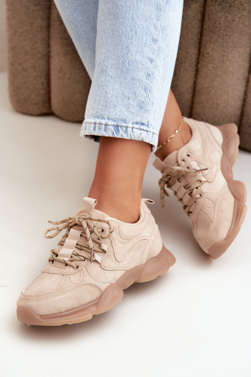 Dames Sneakers in Zandkleur Shaley