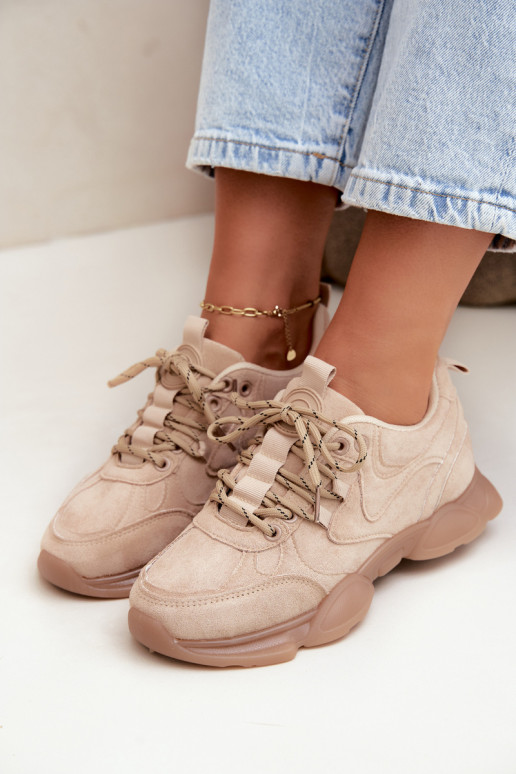 Dames Sneakers in Zandkleur Shaley