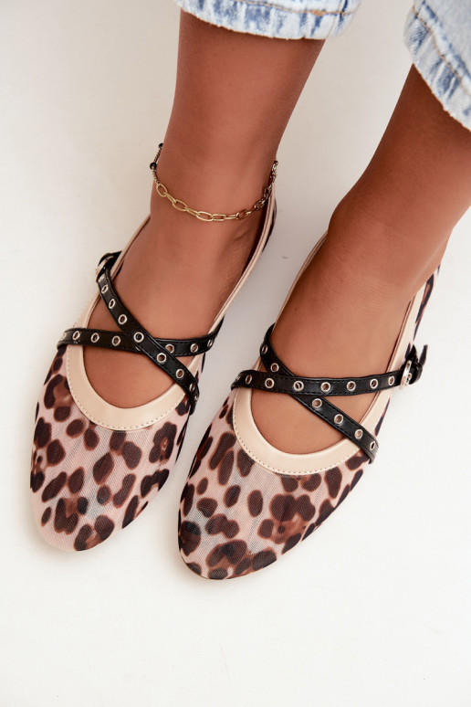 Mesh Ballerina's met Bandjes en Luipaardprint Orley