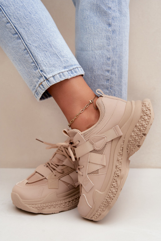 sneakers met strepen in zandkleur Ellery