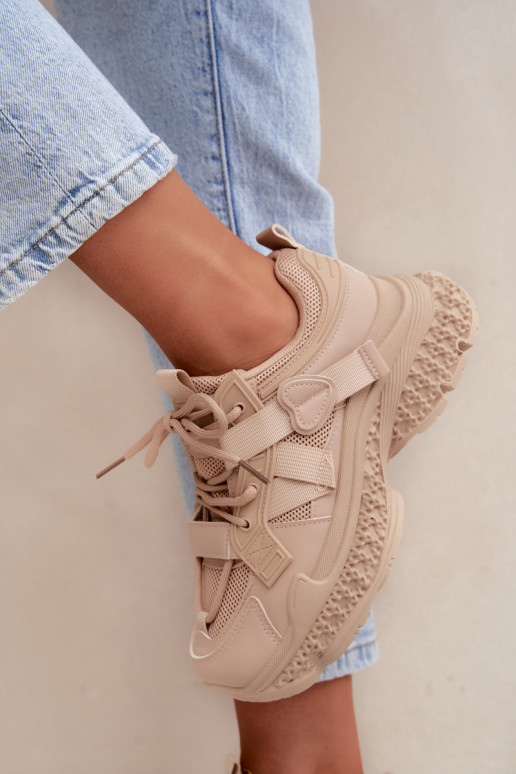 sneakers met strepen in zandkleur Ellery