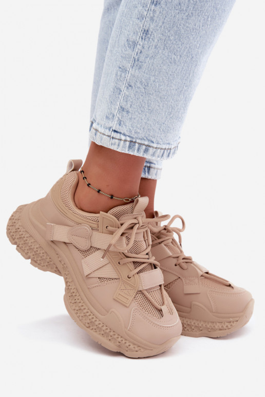 sneakers met strepen in zandkleur Ellery