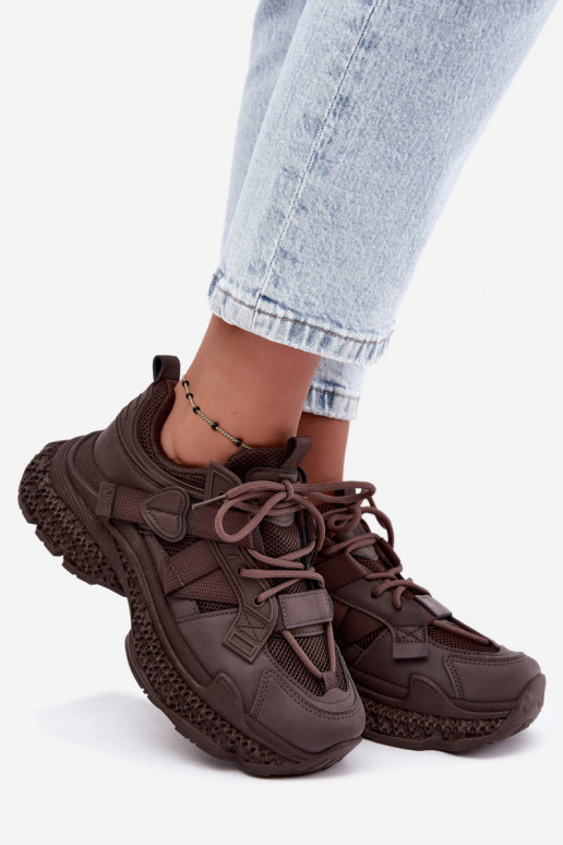 sneakers met strepen in chocoladekleur Ellery