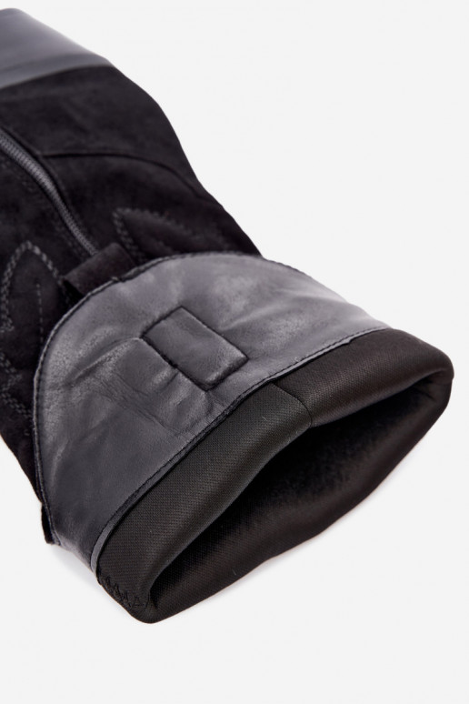 lange cowboy-stijl laarzen met hak in zwarte kleur INesly