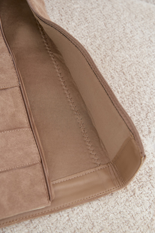 dames kniehoogte laarzen met een gestikte schacht in goudkleur met gespen van faux suede in khaki Isa