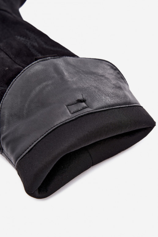 dames cowboy-stijl kniehoogte laarzen met hakken van faux suede in zwart Merise
