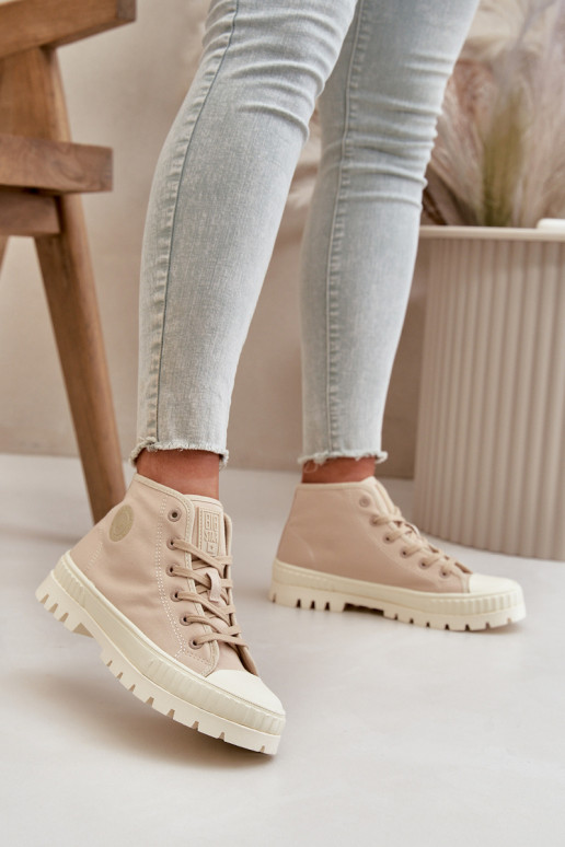 casual schoenen met schacht Big Star OO274006 in zandkleur