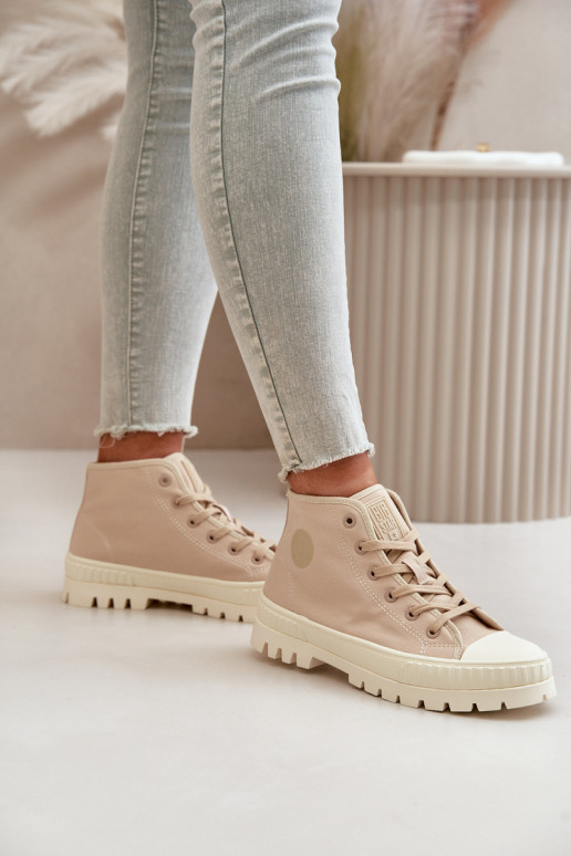casual schoenen met schacht Big Star OO274006 in zandkleur