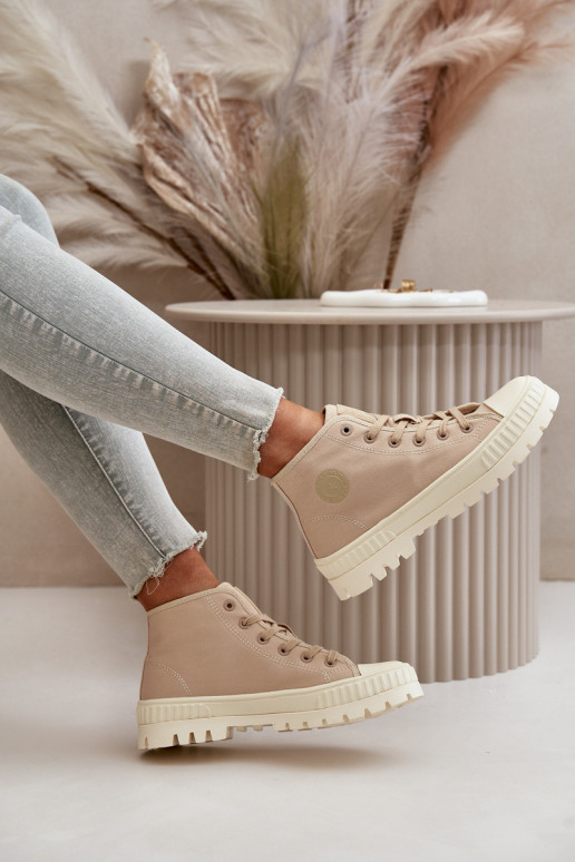 casual schoenen met schacht Big Star OO274006 in zandkleur