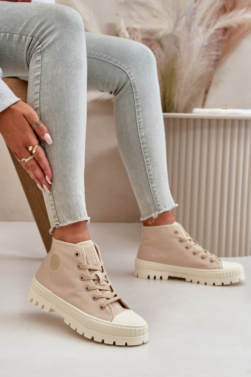 casual schoenen met schacht Big Star OO274006 in zandkleur