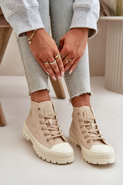 casual schoenen met schacht Big Star OO274006 in zandkleur