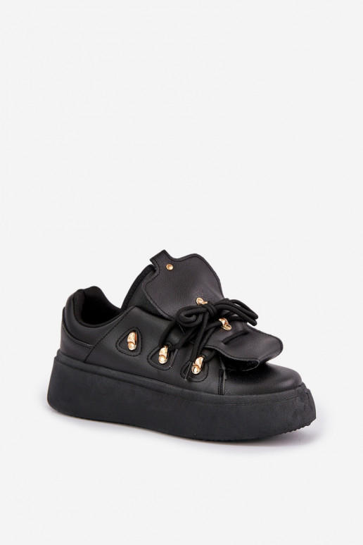 dames sneakers met platform in zwart