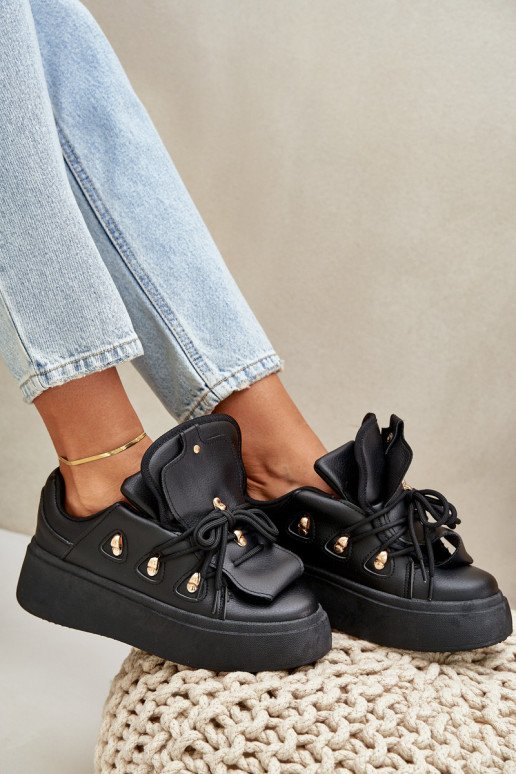 dames sneakers met platform in zwart
