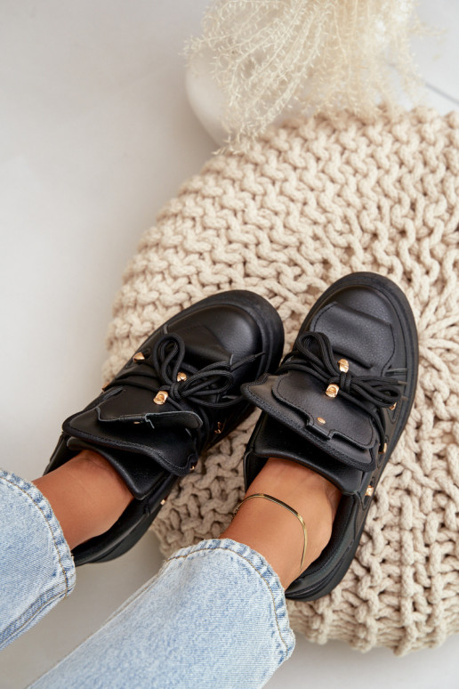 dames sneakers met platform in zwart