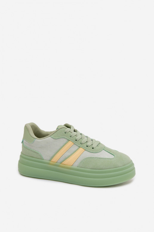 Groene dames sneakers met platform Galleria