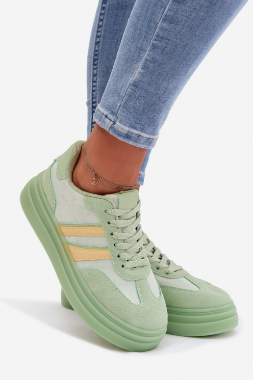Groene dames sneakers met platform Galleria