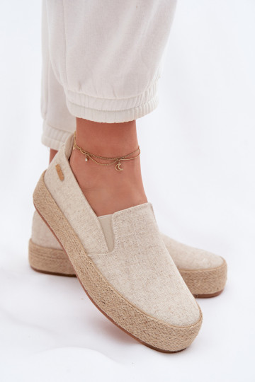 Zandkleurige espadrilles met platform Big Star TT274089