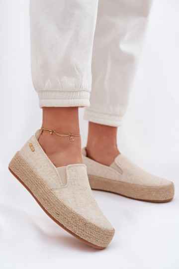 Zandkleurige espadrilles met platform Big Star TT274089 2
