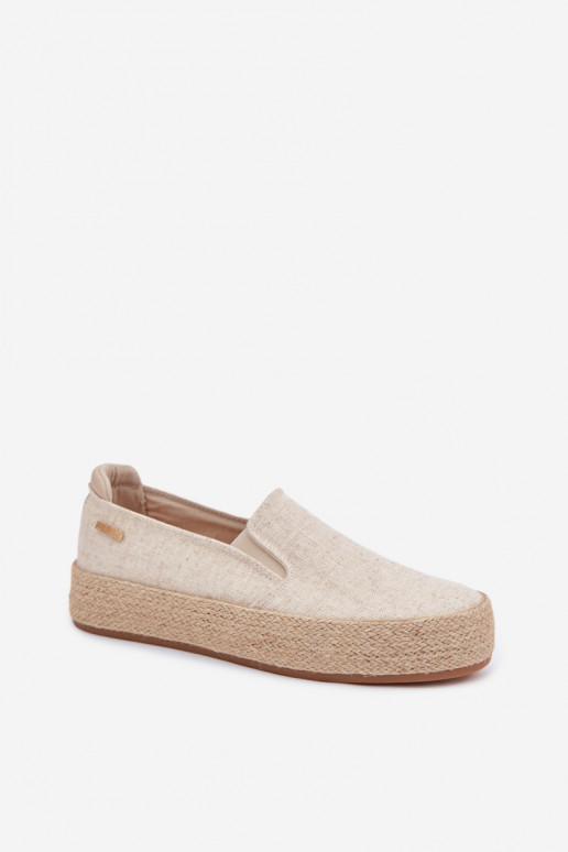 Zandkleurige espadrilles met platform Big Star TT274089