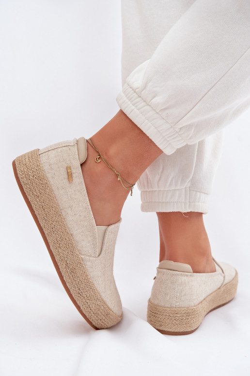 Zandkleurige espadrilles met platform Big Star TT274089