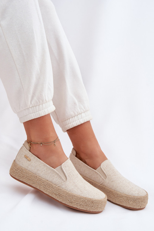 Zandkleurige espadrilles met platform Big Star TT274089