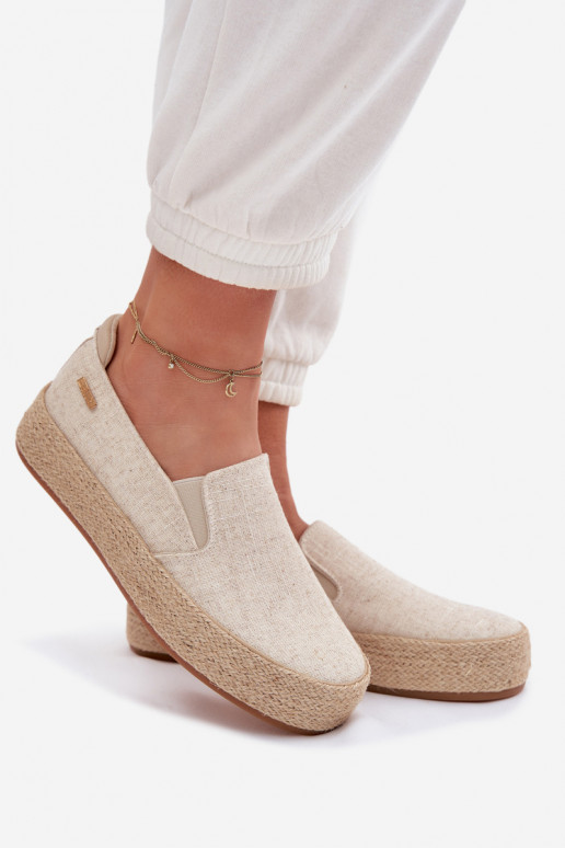 Zandkleurige espadrilles met platform Big Star TT274089