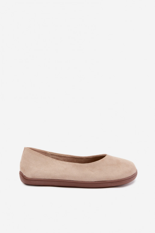 Dames ballerina's Barefoot in zandkleur Hollin