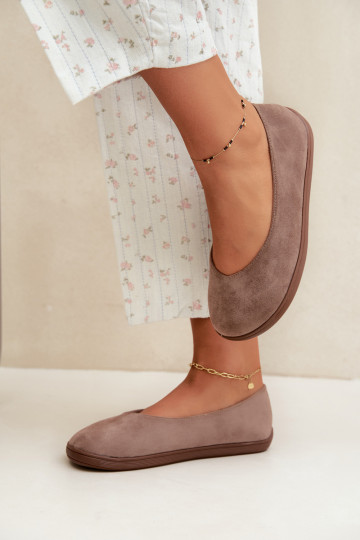Dames ballerina's Barefoot in kleikleur Hollin
