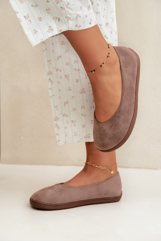 Dames ballerina's Barefoot in kleikleur Hollin