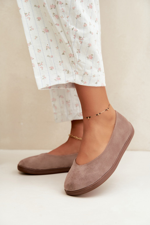 Dames ballerina's Barefoot in kleikleur Hollin