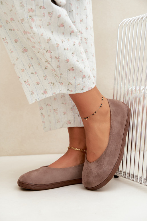 Dames ballerina's Barefoot in kleikleur Hollin