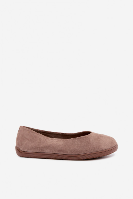Dames ballerina's Barefoot in kleikleur Hollin