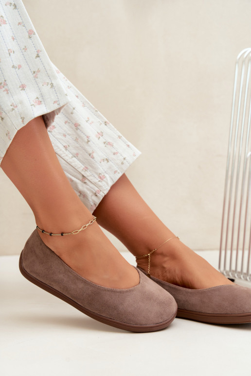 Dames ballerina's Barefoot in kleikleur Hollin