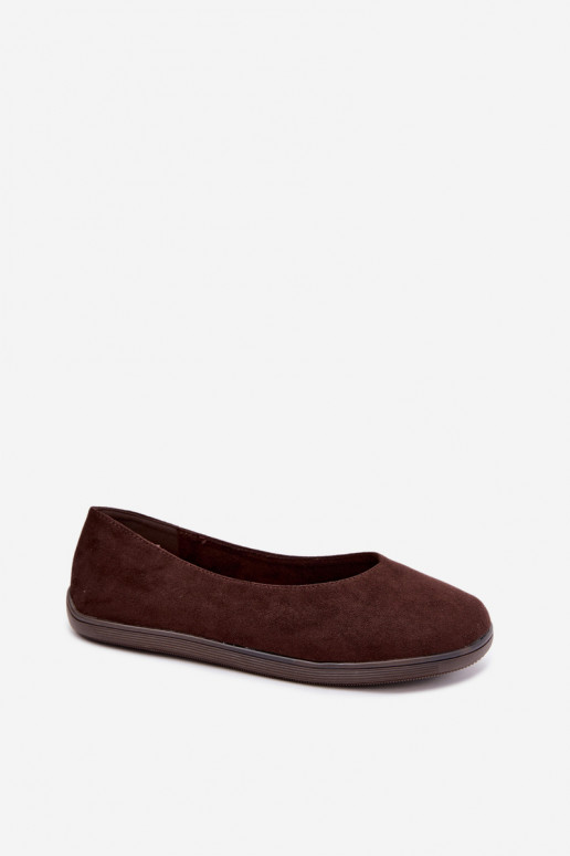 Dames ballerina's Barefoot in chocoladekleur Hollin
