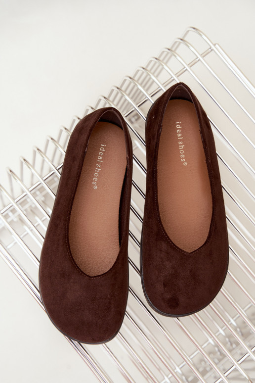 Dames ballerina's Barefoot in chocoladekleur Hollin