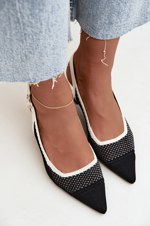 Zwarte openwork hoge hakken sandalen Evania