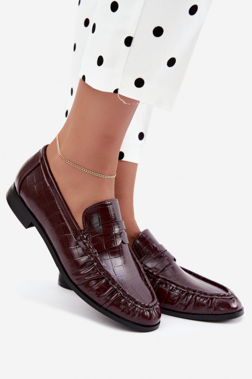 dames mocassins met ruches en reliëf in bordeaux Dalmy