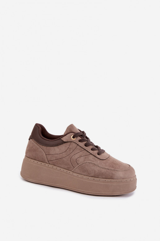 sneakers met platform in zand Tai turivra