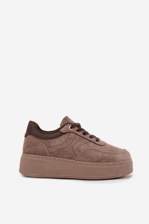 sneakers met platform in zand Tai turivra