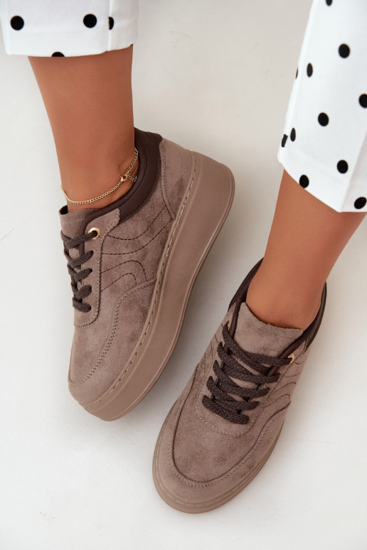sneakers met platform in zand Tai turivra