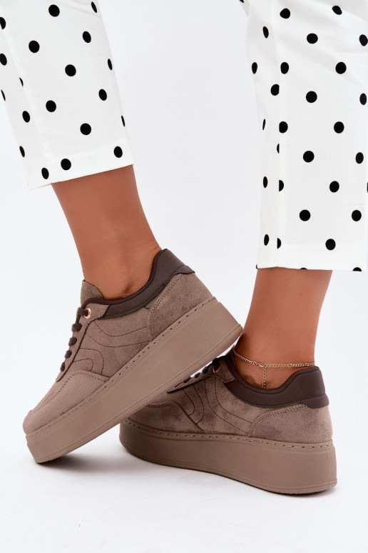 sneakers met platform in zand Tai turivra