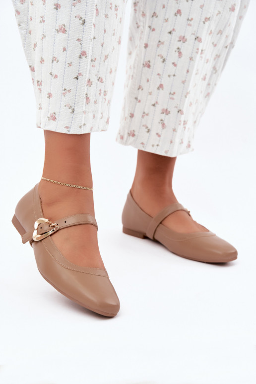 ballet flats met gespen en hartjes in zand Relsa