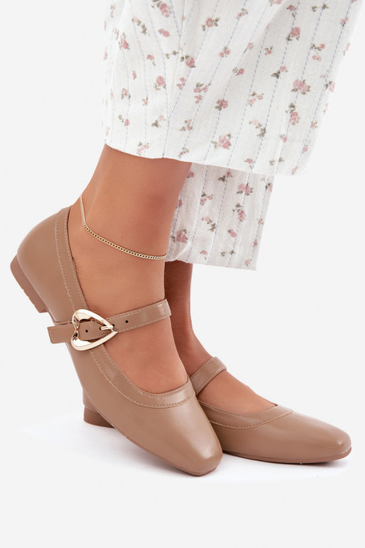 ballet flats met gespen en hartjes in zand Relsa