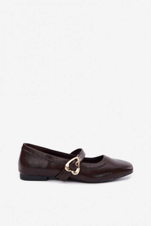 ballet flats met gespen en hartjes in chocolade Relsa