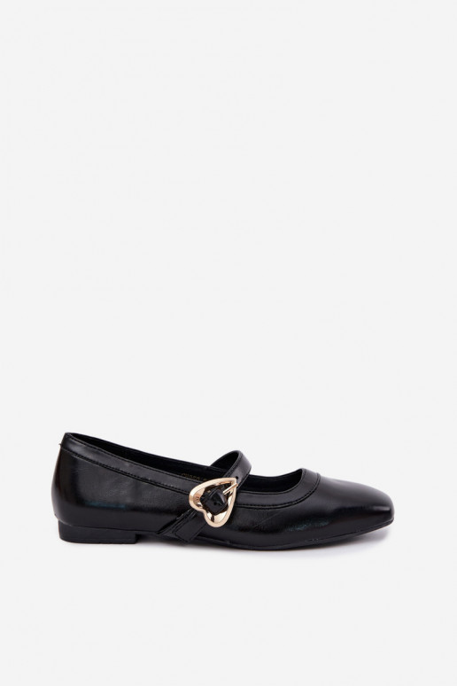 ballet flats met gespen en hartjes in zwart Relsa